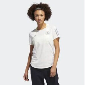 adidas woman Boston Marathon® Tee Raw White DX8778 /2021 Superlite Hat Cap Black